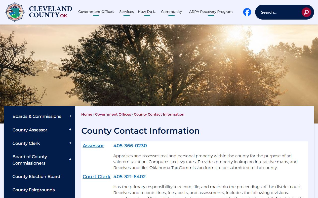 Cleveland County contact information for court records offices