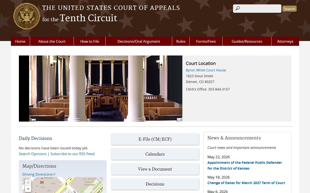 Tenth Circuit Court of Appeals for Cleveland County federal appeals