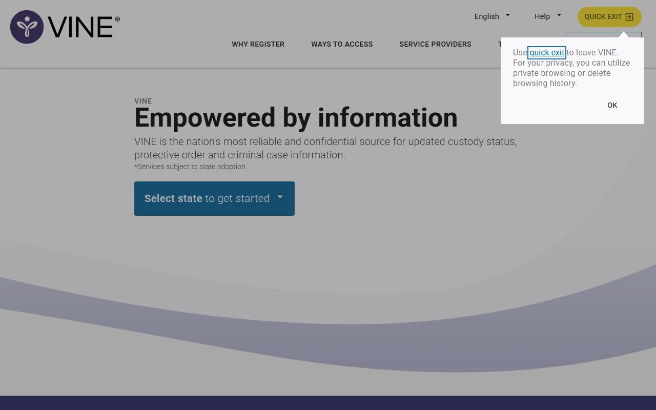 VINELink custody status search for Cleveland County inmate records